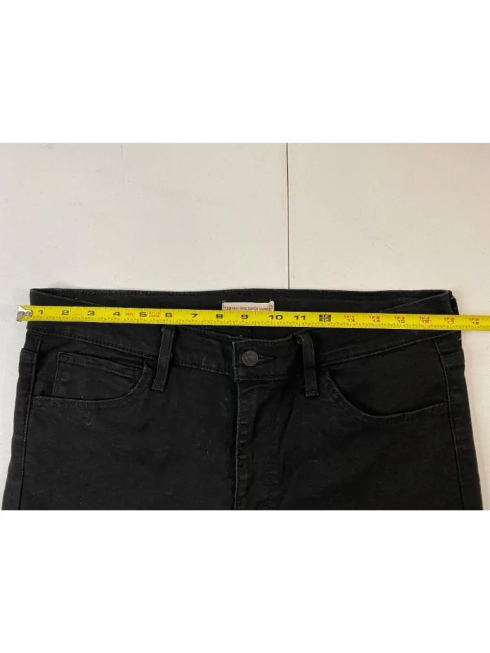 Levis 720 High Rise Super Skinny Jeans Womens 33x30 Black Stretch Denim - Picture 8 of 11